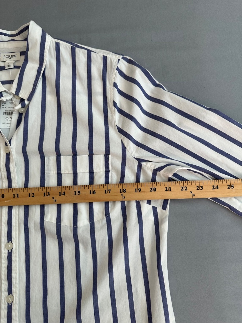 NEW J. Crew Factory Classic Bold Stripe Shirt Women's L Business Nautical 2024 - Picture 9 of 16